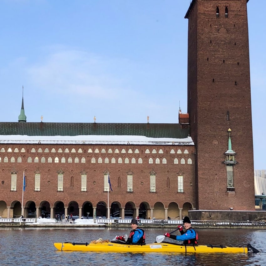 Vinterpaddling i Stockholm City
