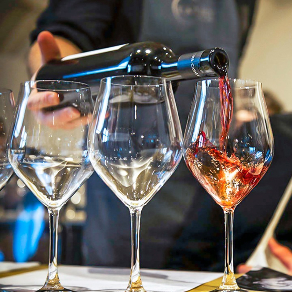 Vinprovning med röda italienska viner på Eataly